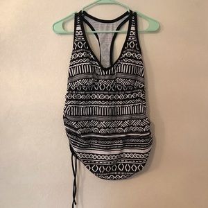 VM Black & White Racerback Tankini Swim Medium